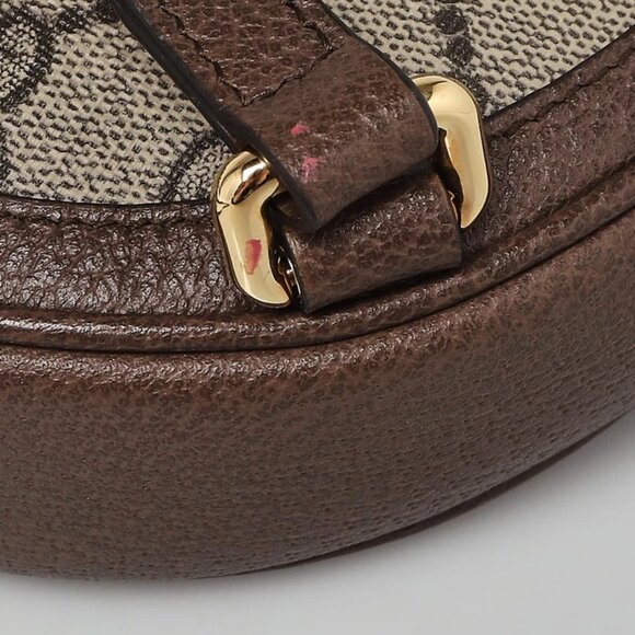 Gucci Beige/Ebony GG Canvas Ophidia Round Mini Backpack Bag - Picture 5 of 11